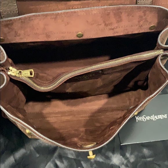 Yves Saint Laurent Brown Suede Bag - Picture 4 of 5